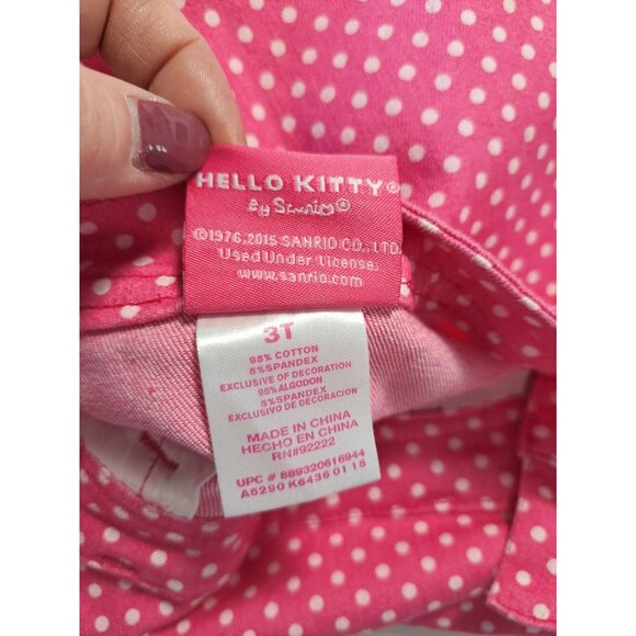 Hello Kitty Pink Polka Dot Girls Halter Dress Embroidered Kitty Patch Girls 3T - Picture 8 of 8